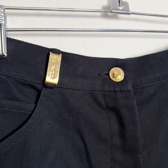 St John Sport Pants Stretch Chino High Rise Black Gold 6 Basic Office Staple - Picture 3 of 6